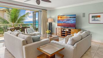 TV, DVD player, stereo