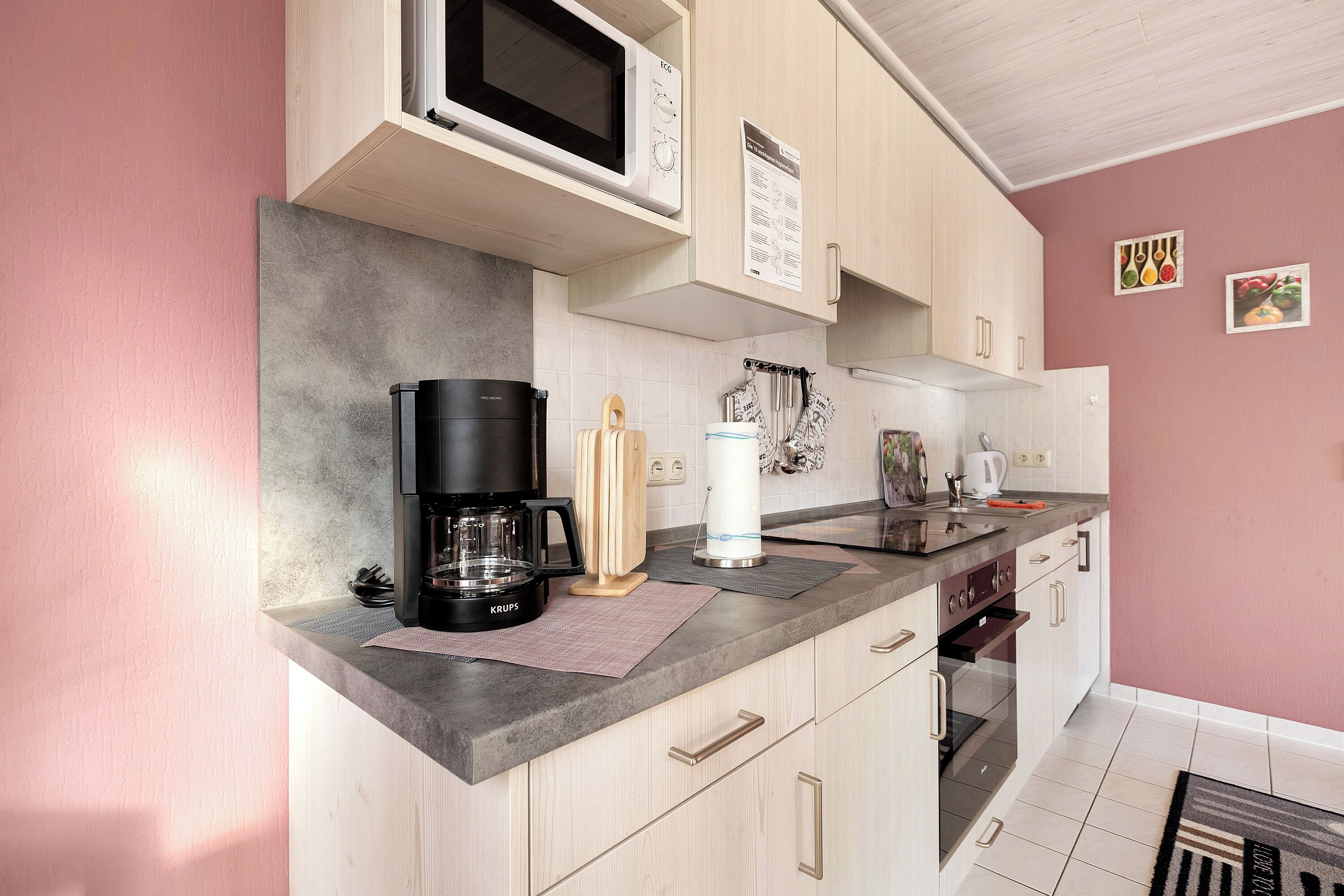 Kühlschrank, Mikrowelle, Ofen, Herdplatte