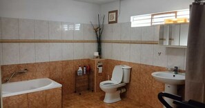 Haartrockner, Handtücher, Seife, Toilettenpapier