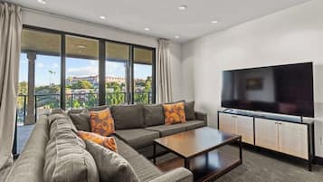 TV, fireplace, offices