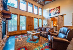 TV connectée, cheminée, jeux vidéo