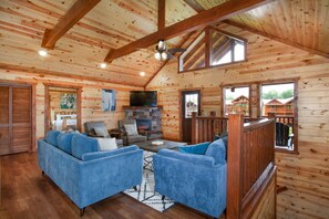 Smart TV, fireplace, stereo - Luxury Log Cabin | Private Indoor Pool, Game Room & Hot Tub (Sevierville)