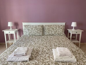 1 bedroom, desk, iron/ironing board, travel cot