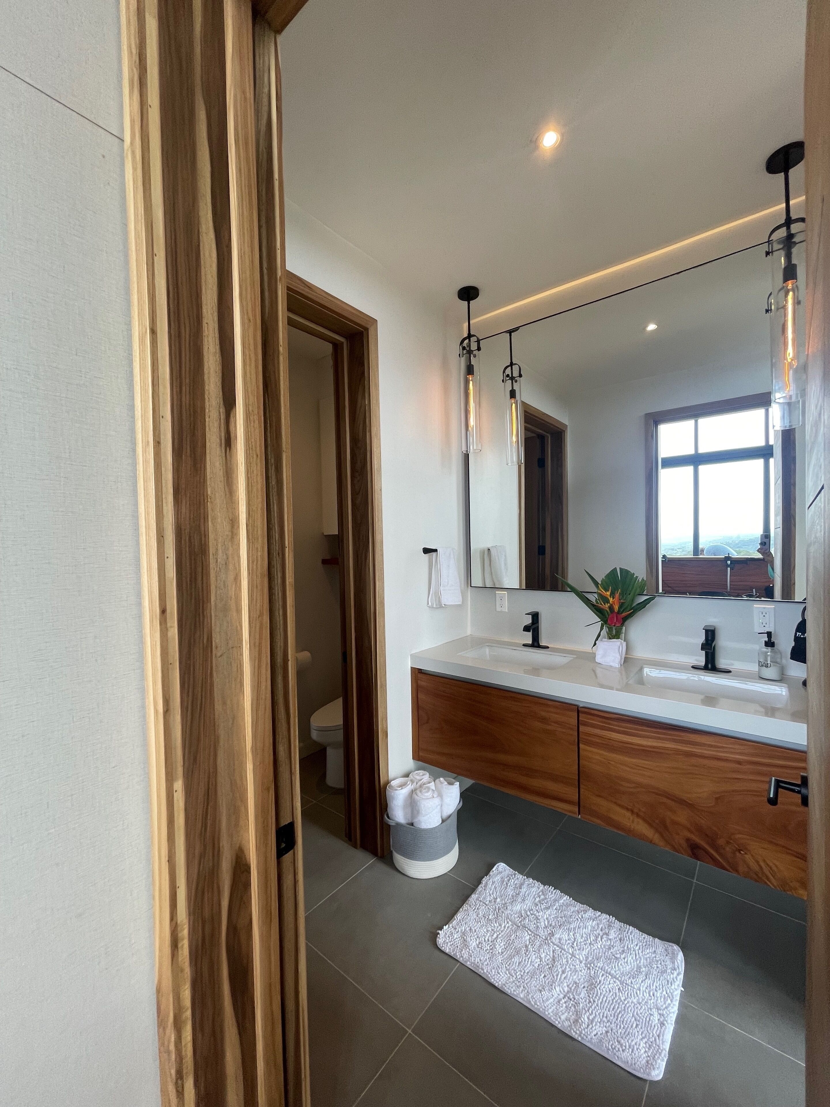 Master bathroom with private water closet