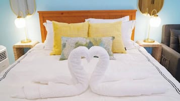 Iron/ironing board, travel crib, free WiFi, bed sheets