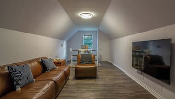 Smart TV, video games, foosball, books