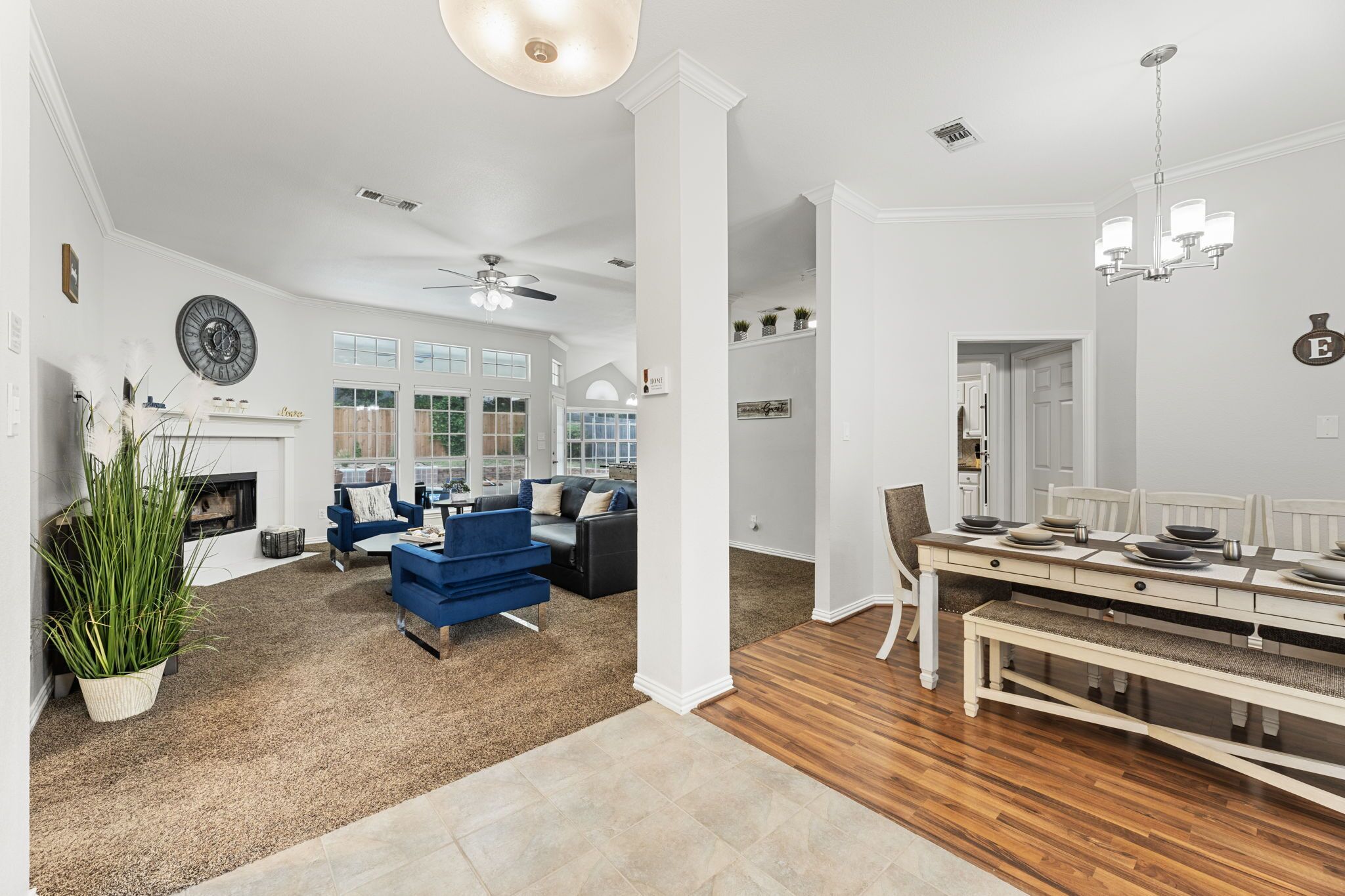 Smart TV, fireplace, table football, stereo