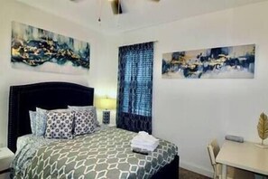 4 bedrooms, iron/ironing board, travel crib, WiFi