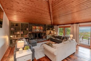 Smart TV, fireplace, foosball, table tennis
