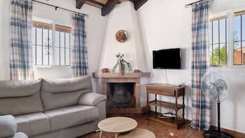 Televisión, chimenea