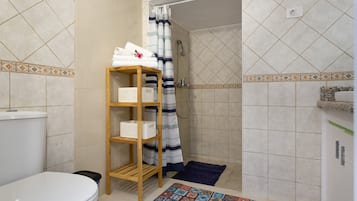 Dusche, Haartrockner, Handtücher