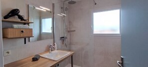 Shower, hair dryer