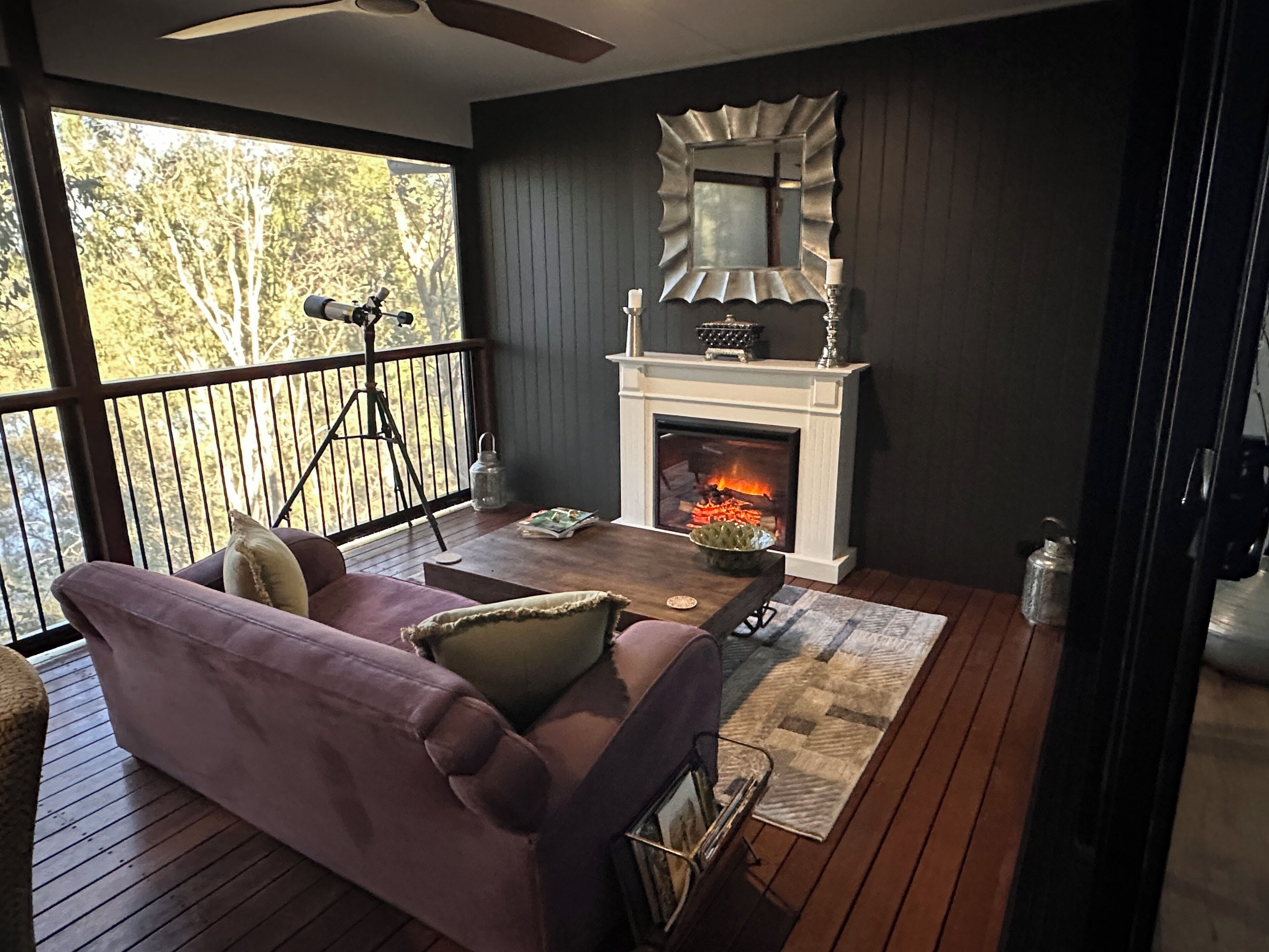 Smart TV, fireplace