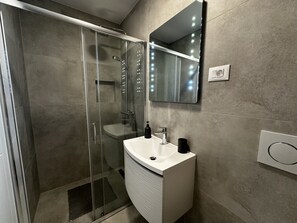 Regadera, secadora de cabello, toallas 