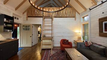 Smart TV, books, music library, stereo