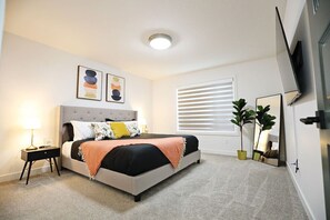 3 bedrooms, desk, iron/ironing board, travel cot