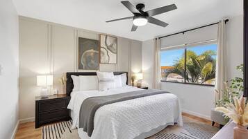 2 bedrooms, iron/ironing board, WiFi, bed sheets