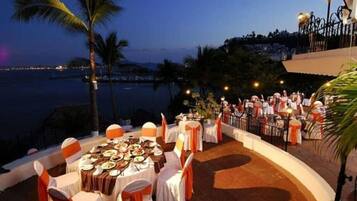 Outdoor banquet area