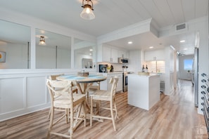 Fridge, microwave, oven, stovetop - BeachfrontBliss - Penthouse 1BD Gulf + Lake Views (Panama City Beach)