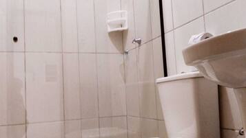 Economy Double Room, Garden View | Bathroom | Shower, towels, soap, toilet paper