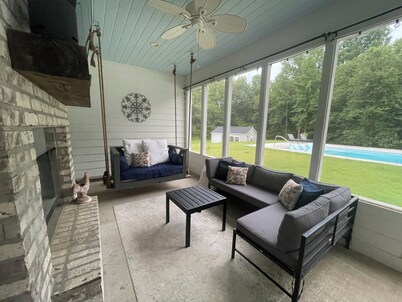 Quiet, secluded 4 bedroom home with large pool.