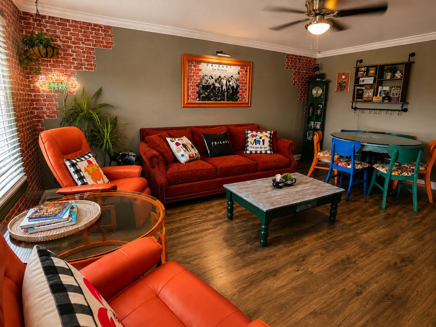 Smart TV, fireplace, DVD player, table football