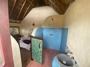 1 bedroom, desk, iron/ironing board, travel cot