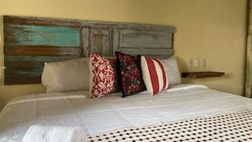 1 bedroom, desk, iron/ironing board, travel cot