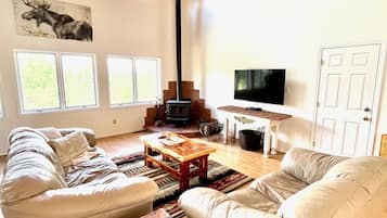 Smart TV, fireplace, video games