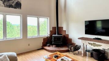 Smart TV, fireplace, video games