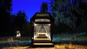 Unclassified image, 3 of 37, button - Glamping Near Glacier & Whitefish, 80 Acres, River Access, Mtn Views: Tent C5 (Kalispell)