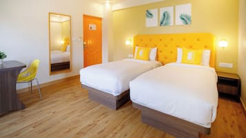 In-room safe, desk, laptop workspace, soundproofing