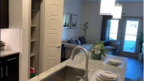 Charming 1-bedroom apartment in Baytown with lake views , fitness room, WiFi