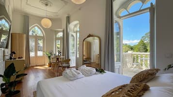 Deluxe Double Room, Terrace, River View | Premium bedding, down duvets, memory-foam beds, in-room safe