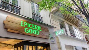 A storefront with a sign reading "EPICERIE GOOD" and a smaller sign indicating "BIO". - WHERE EVERY CORNER REVEALS A PIECE OF RICH HISTORY & VIBRANT CULTURE - LE MARAIS (Paris)