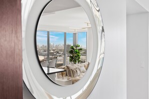 Luxury Apartment, 2 Bedrooms, Terrace, Sea View | Living area | 65-inch Smart TV with cable channels, Netflix, Hulu - The Setai Residence Miami Beach (Miami Beach)