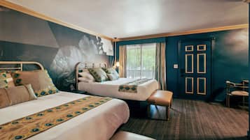 Deluxe Double Queen with Kitchenette | Blackout drapes, iron/ironing board, free WiFi, bed sheets