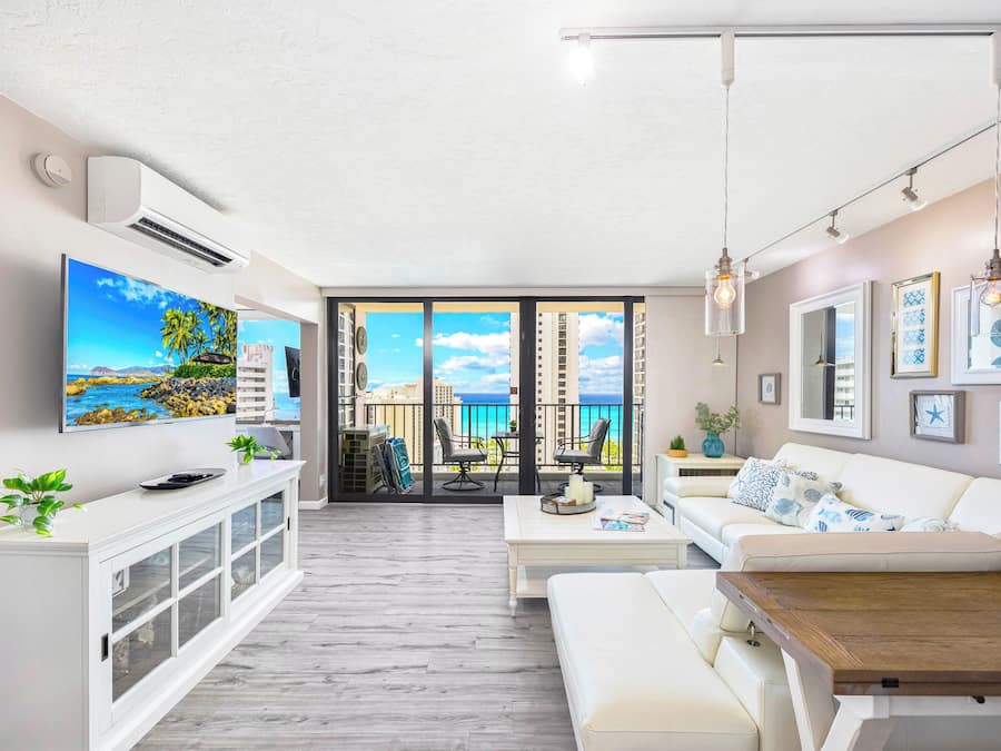 Leilighet – premium, 1 kingsize-seng, aircondition, havutsikt (0049) | Oppholdsområde