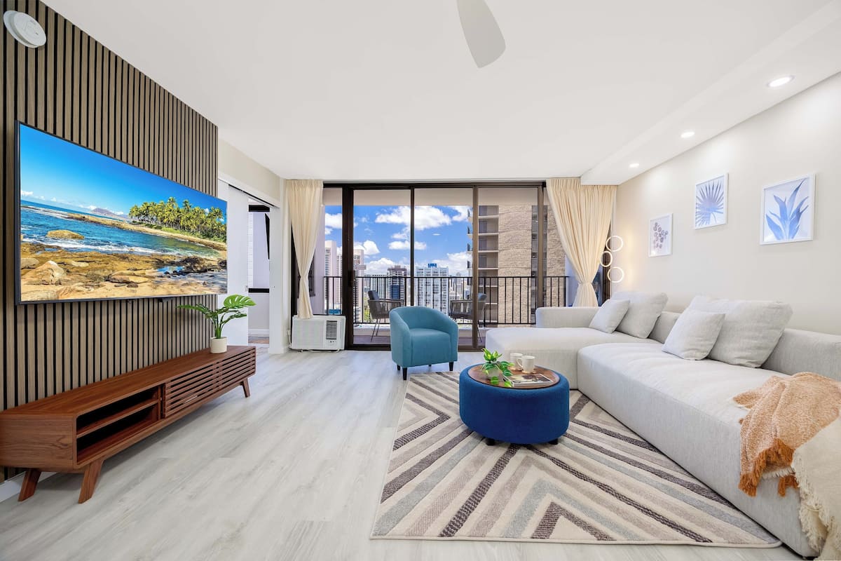 Condo, 1 cama King size, vista al océano (0194) | Área de sala de estar