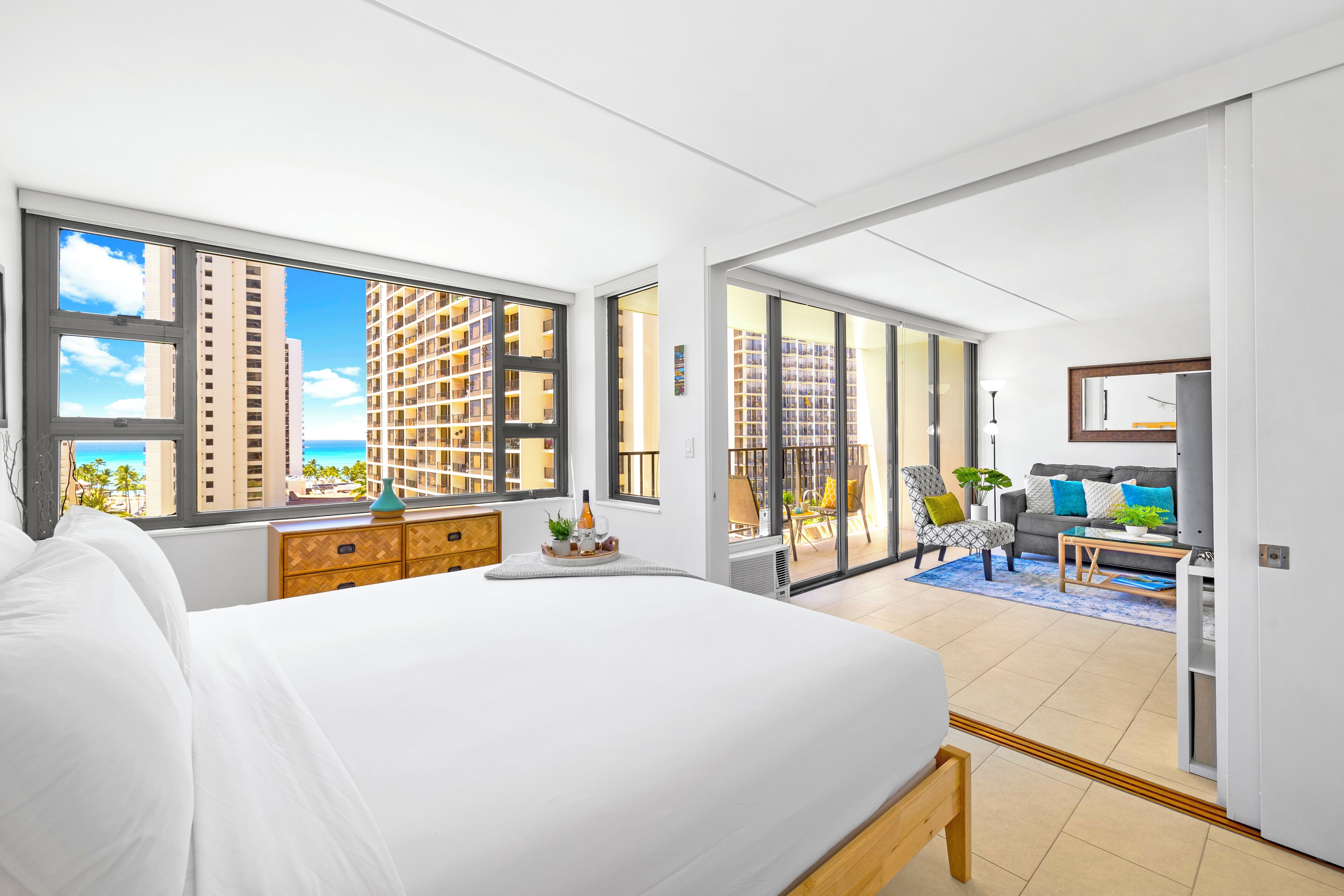 Condo, 1 habitación, vista parcial al océano (0121) | 1 habitación y ropa de cama de alta calidad 