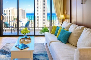 Suite, 1 Schlafzimmer, Balkon, Meerblick (0085) | Wohnbereich