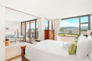 Appart'hôtel, 1 grand lit et 1 canapé-lit, vue montagne (0164) | 1 chambre, literie de qualité supérieure, fer et planche à repasser