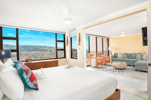 Apartamento, 1 cama King e sofá-cama, vista para a montanha | 1 quarto, roupas de cama premium, ferros/tábuas de passar roupa