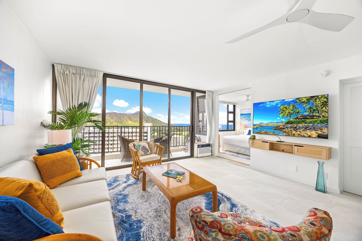 Apartamento, 1 quarto, sacada, vista para o oceano (0045) | Área de estar
