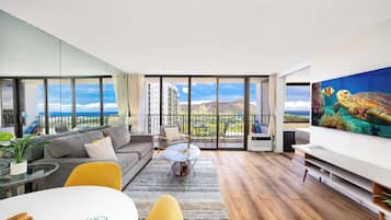 Suite familiar, 1 habitación, balcón, vistas al mar (0077) | Zona de estar