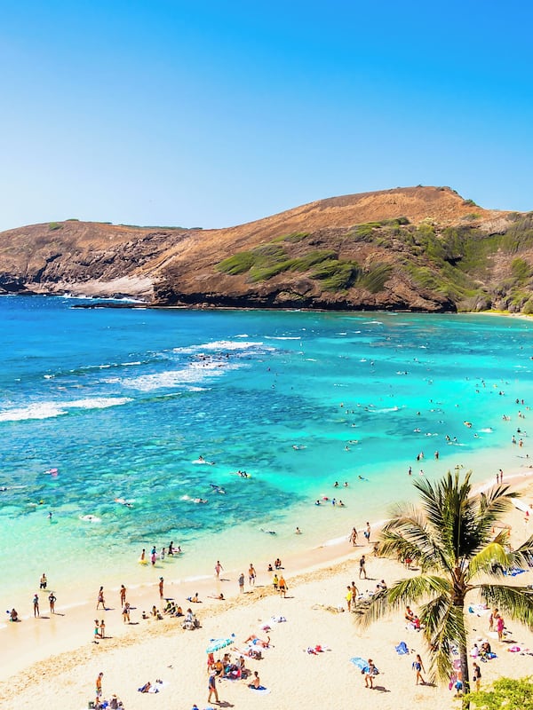 On the beach, white sand