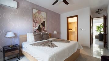 3 bedrooms, iron/ironing board, internet, bed sheets