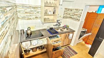 Fridge, microwave, stovetop, dishwasher