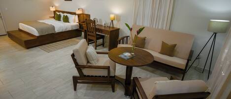 Premium bedding, Tempur-Pedic beds, minibar, laptop workspace