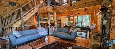 Smart-TV, Kamin, Musikbibliothek, Stereoanlage